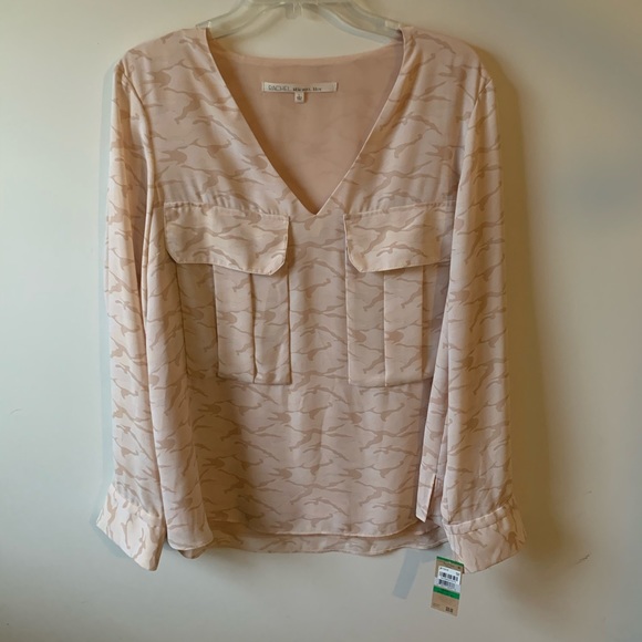 Cream camouflage blouse. Size L (brand:Rachel Roy) - Picture 5 of 11